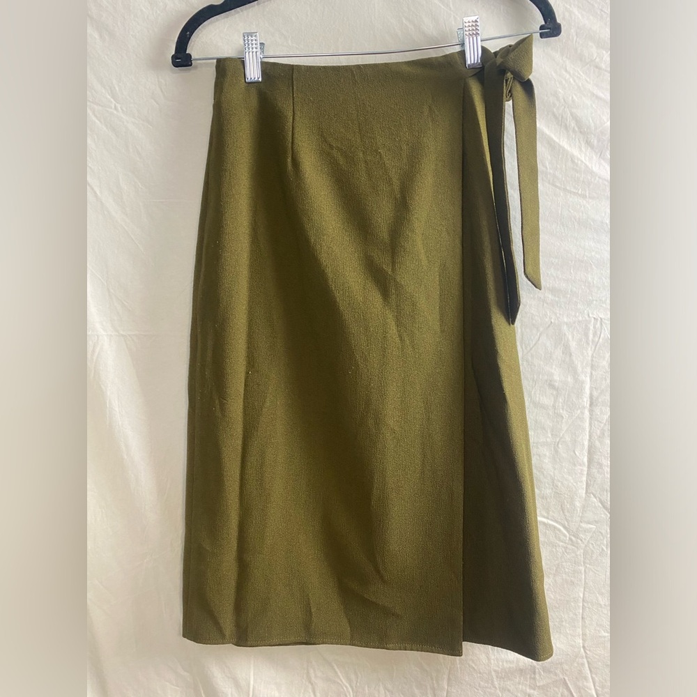 Topshop army green wrap skirt